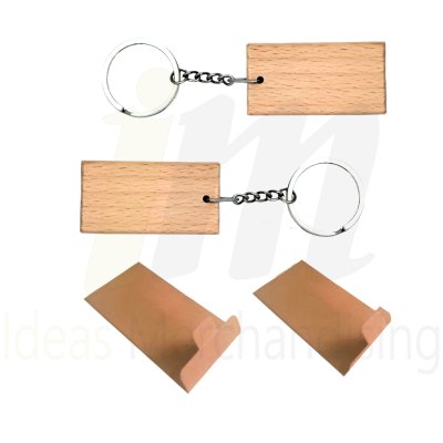 Llavero Bambú Rectangular