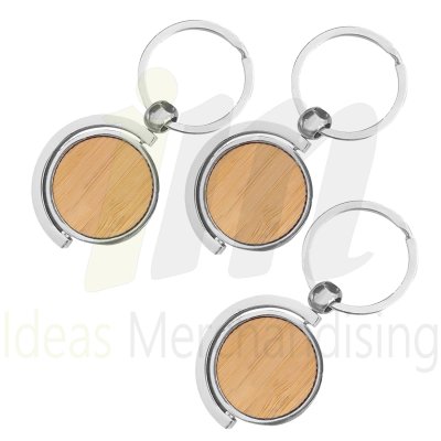 Llavero Giratorio Metal Bambú Kuel