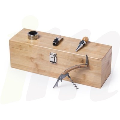 Caja Bambu + Accesorios para 1 botella